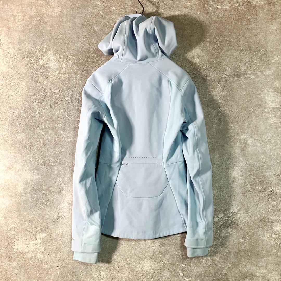 lululemon パーカー　ライトブルー　裏起毛　レイヤー風　フルジップ