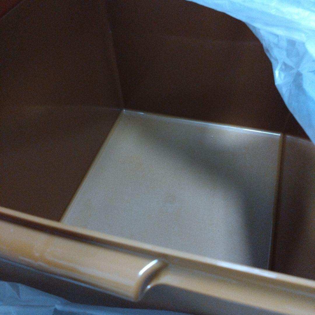 しのたん①タッパーウェア　ディープスーパーケース茶色