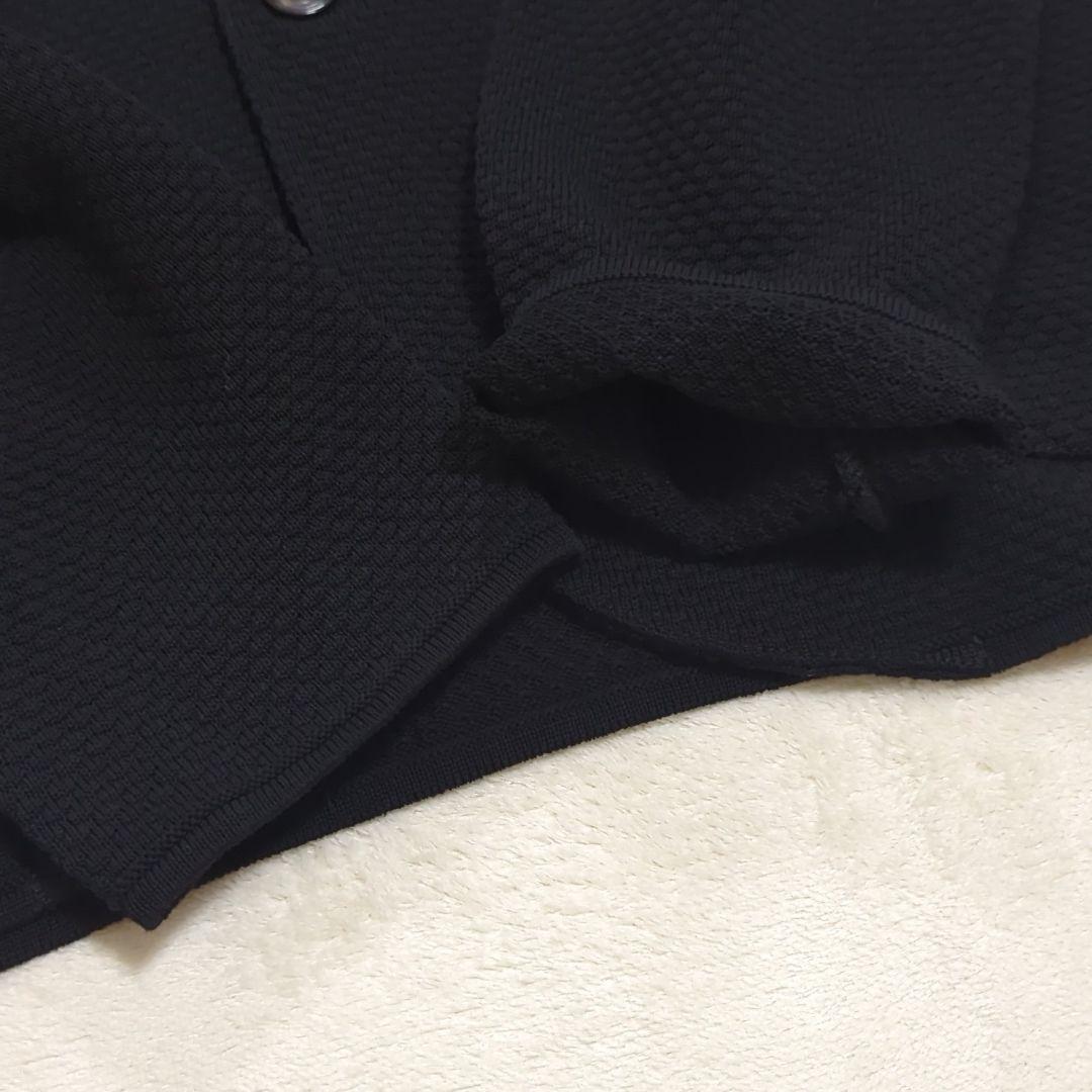 極美品 希少XL 近年 LARDINI エンボスニット テーラードジャケット 黒