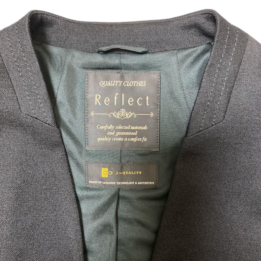 Reflect 【匠シリーズ】ノーカラージャケット黒 9号 極美品ウール混