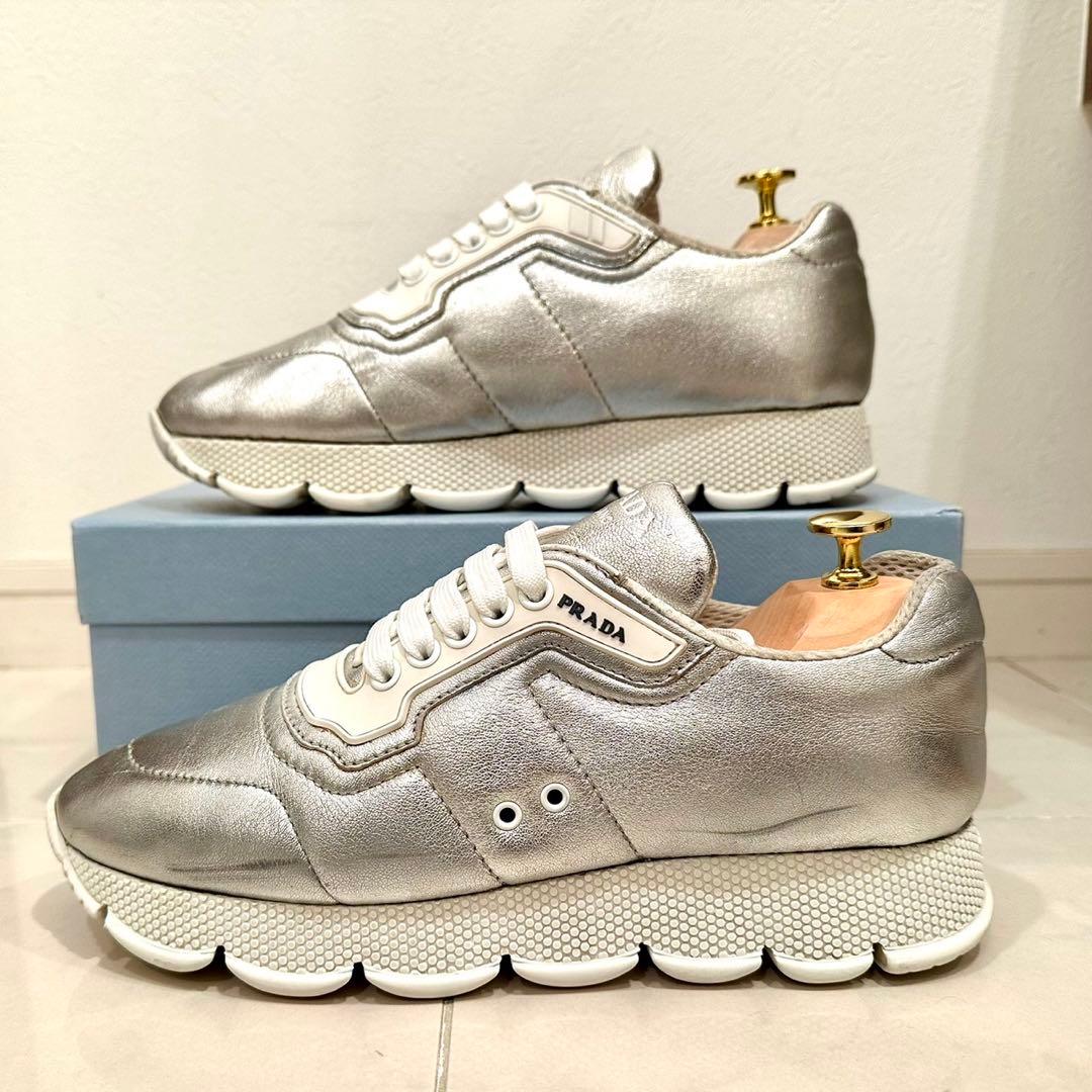 PRADA｜Nappa Leather Cloud Sneakers EU38