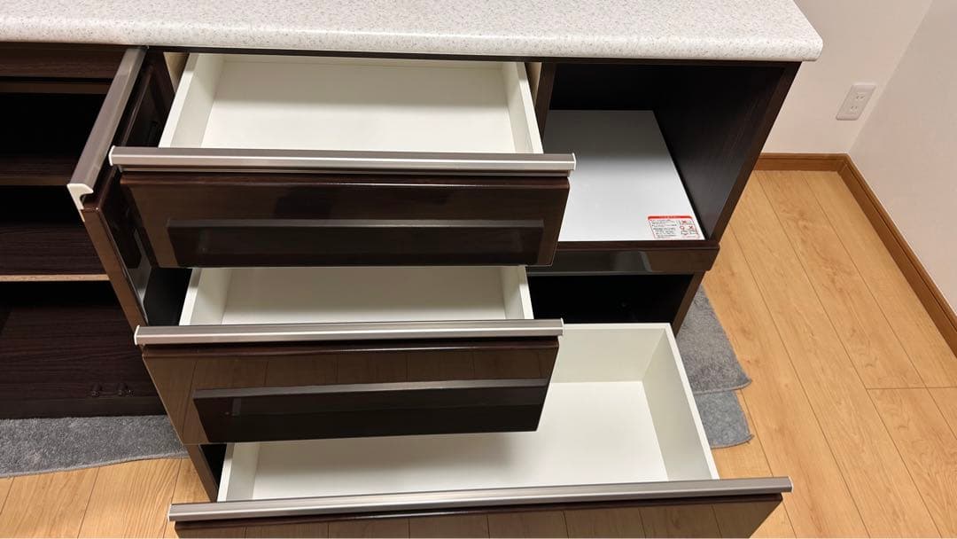 【Bross】ニトリ キッチンカウンター 140cm ダークブラウン