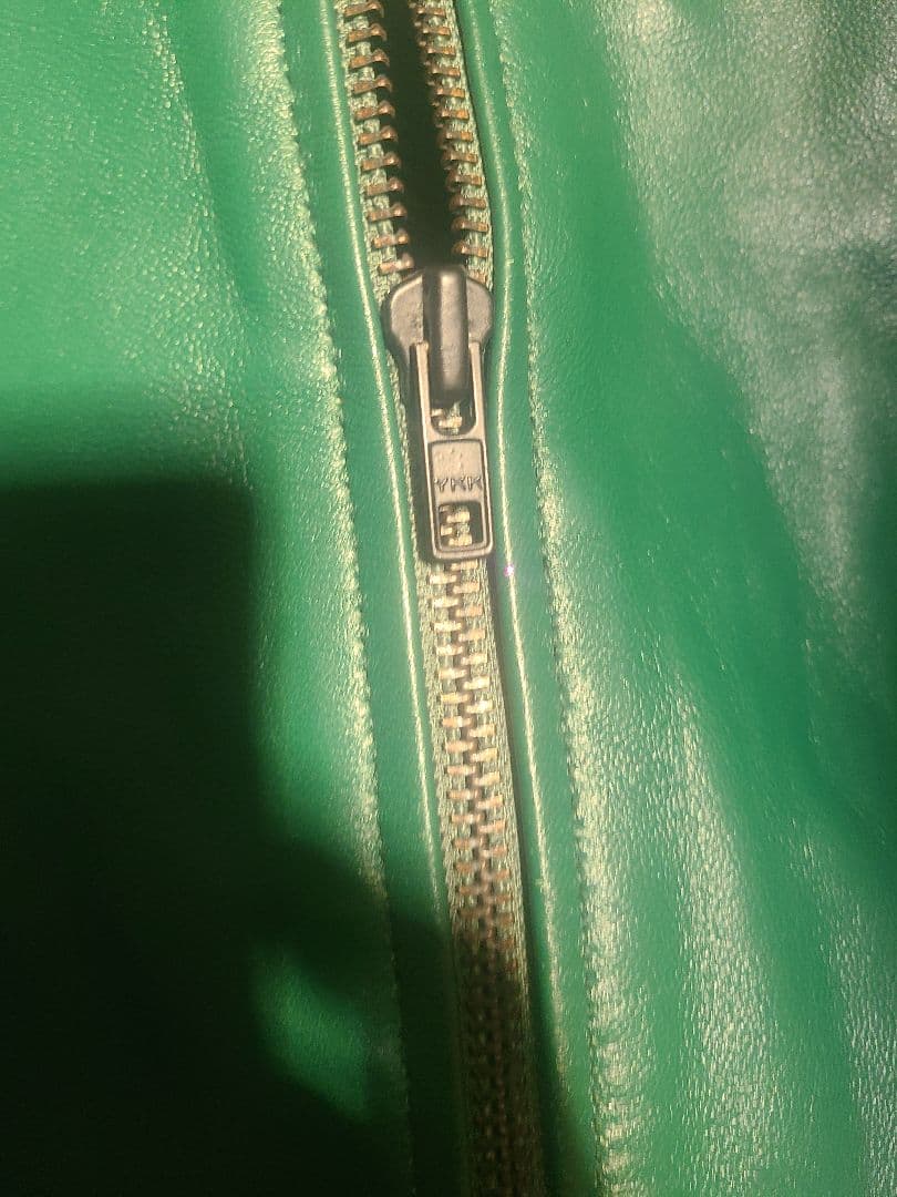 Indian Motocycle 緑色 レザーシングルライダース M 羊皮