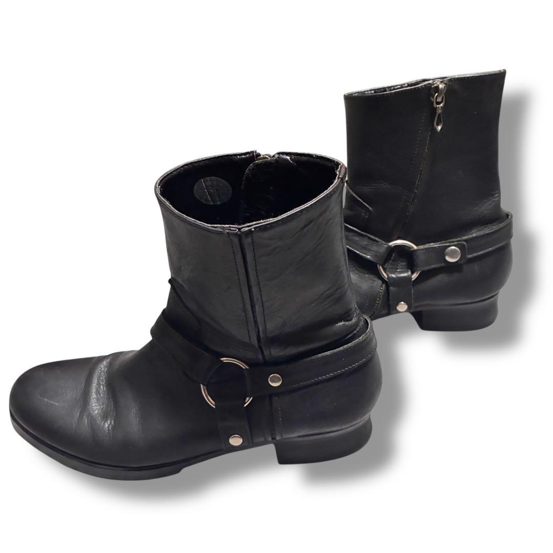 00s FUGA ハーネスブーツ　ブラック　金具　レザー　y2k 42