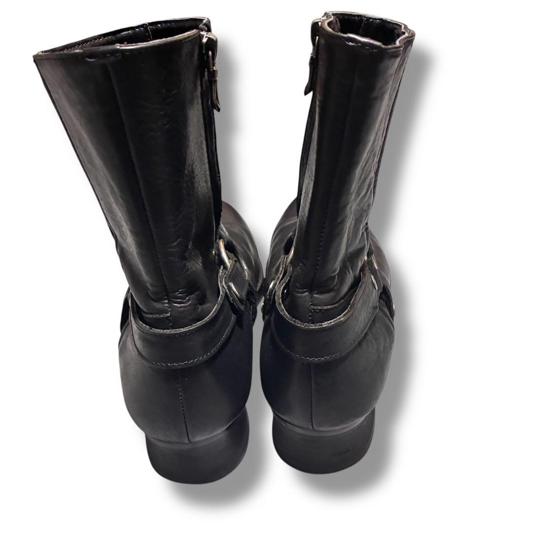 00s FUGA ハーネスブーツ　ブラック　金具　レザー　y2k 42