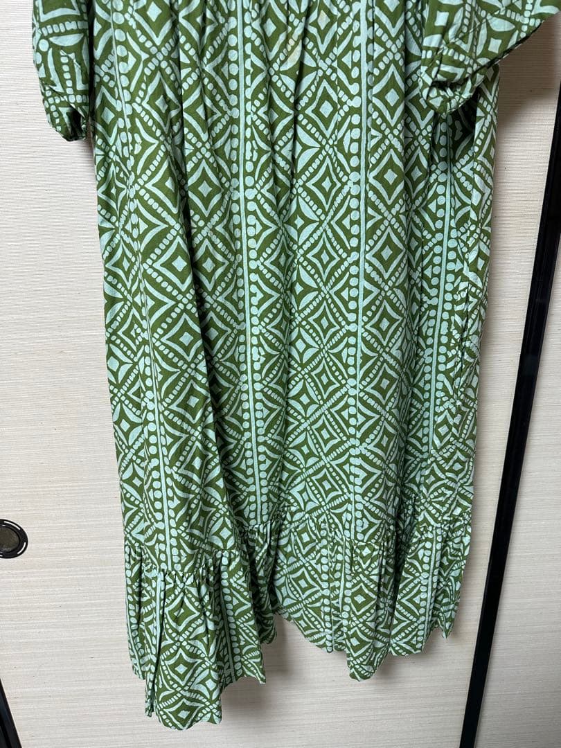 ノアノア NOANOA 緑色 ワンピース 半袖