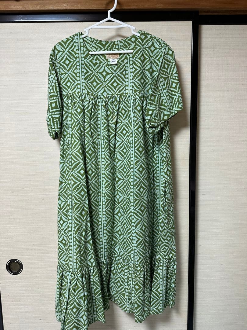 ノアノア NOANOA 緑色 ワンピース 半袖
