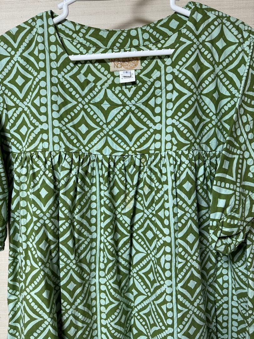ノアノア NOANOA 緑色 ワンピース 半袖