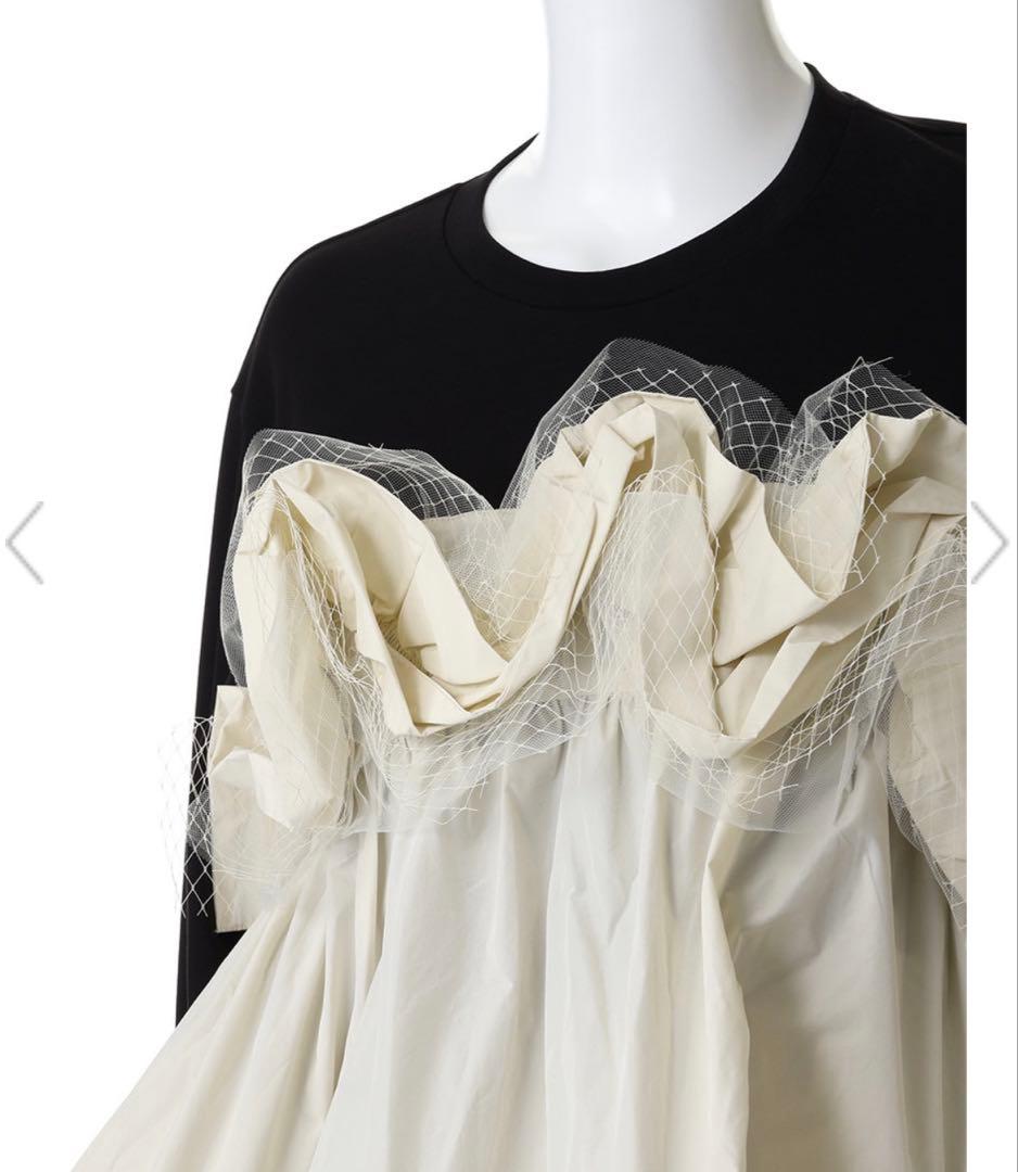 maison special⚫︎Mixed Fabric Frill Tops