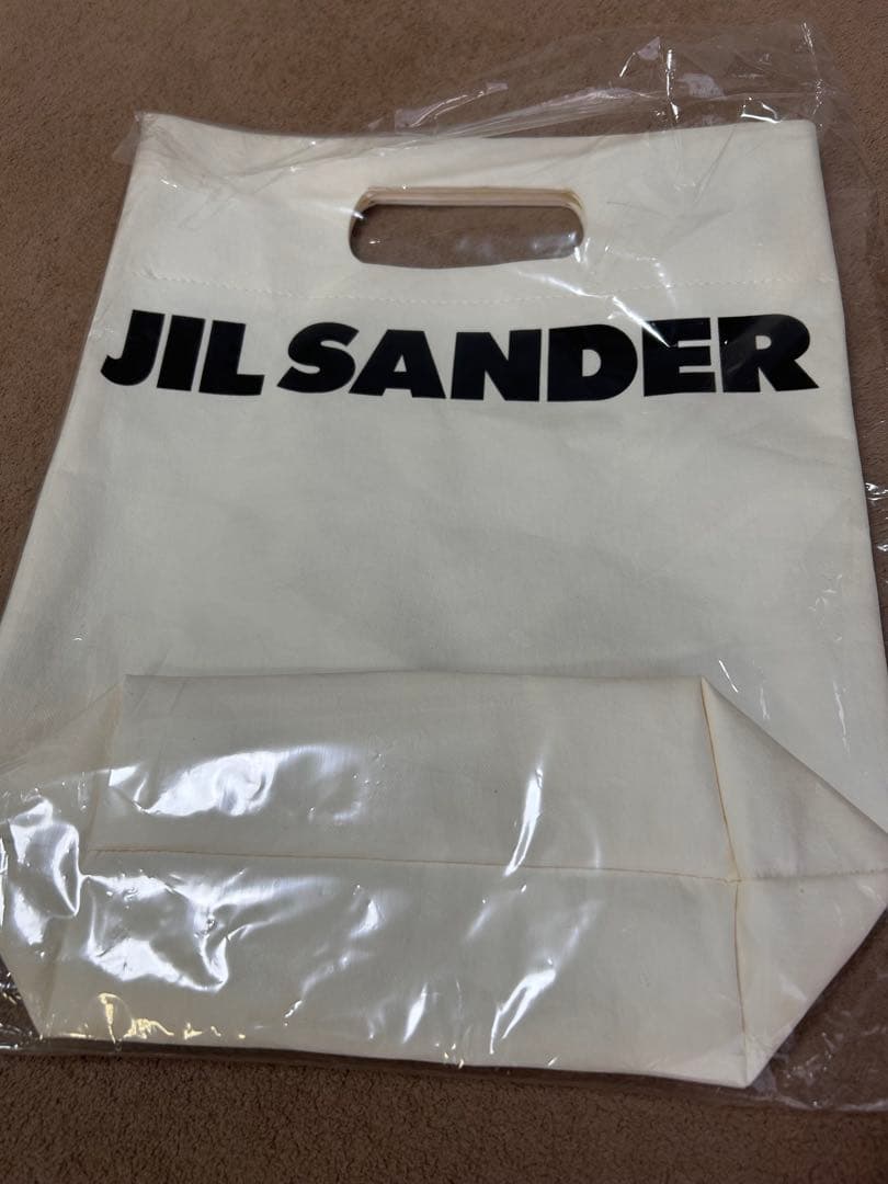 JIL SANDER+ ホワイト マフラー フリンジ付き
