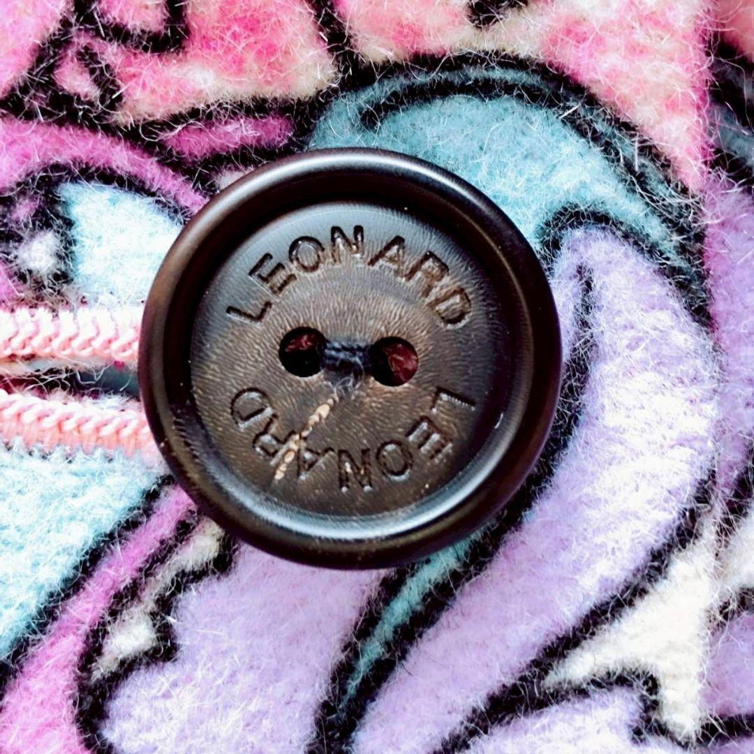 レオナール リバーシブル トリム ウール アンゴラ ダブル コート