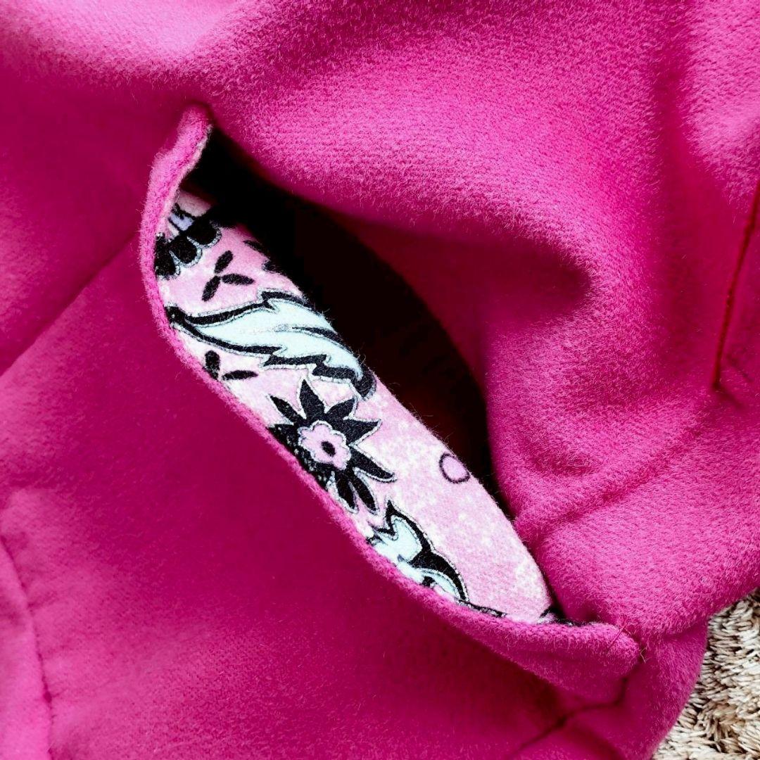 レオナール リバーシブル トリム ウール アンゴラ ダブル コート