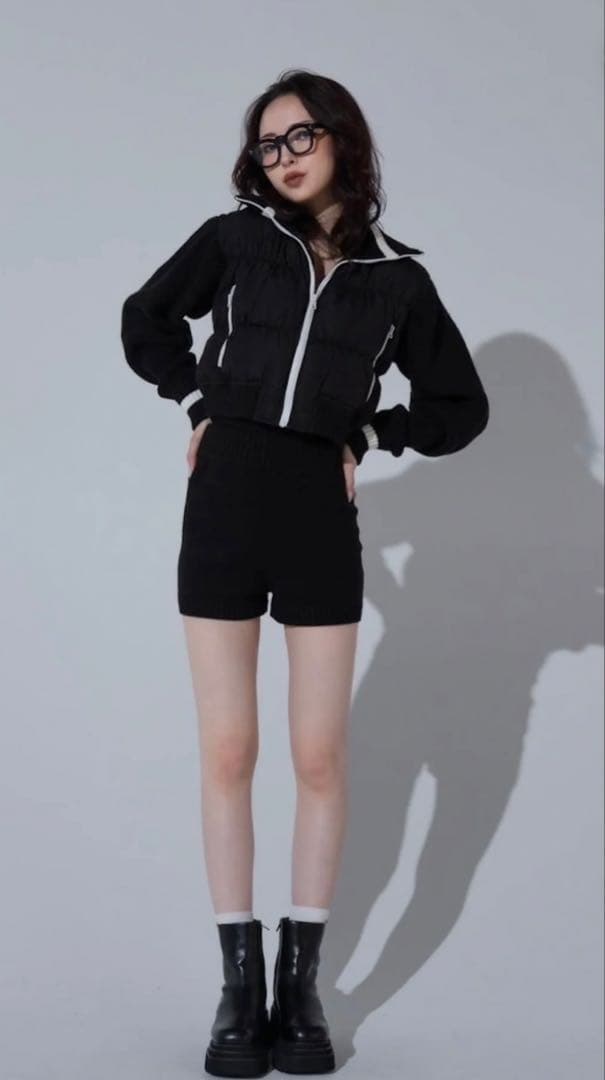 DIANTE アクセントカラーニットドッキングブルゾン