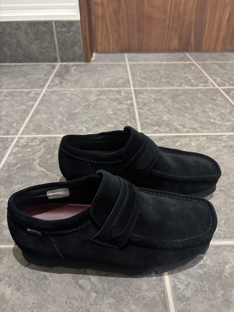 Clarks 黒 モカシン UK6.5/24.5cm クラークス ワラビー