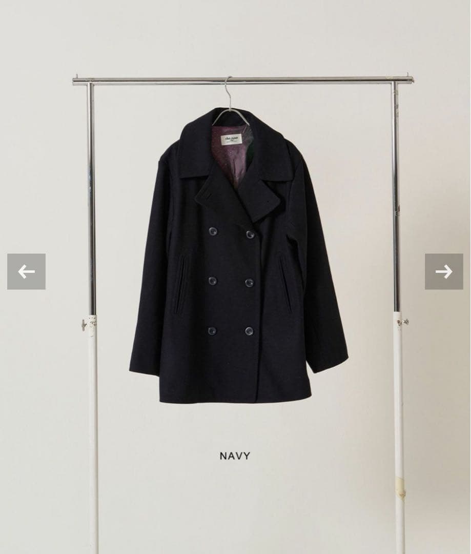 TINA:JOJUN ハート刺繍ウールミックスピーコート