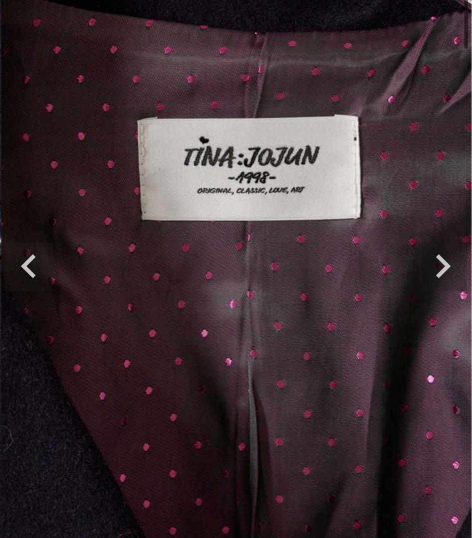 TINA:JOJUN ハート刺繍ウールミックスピーコート