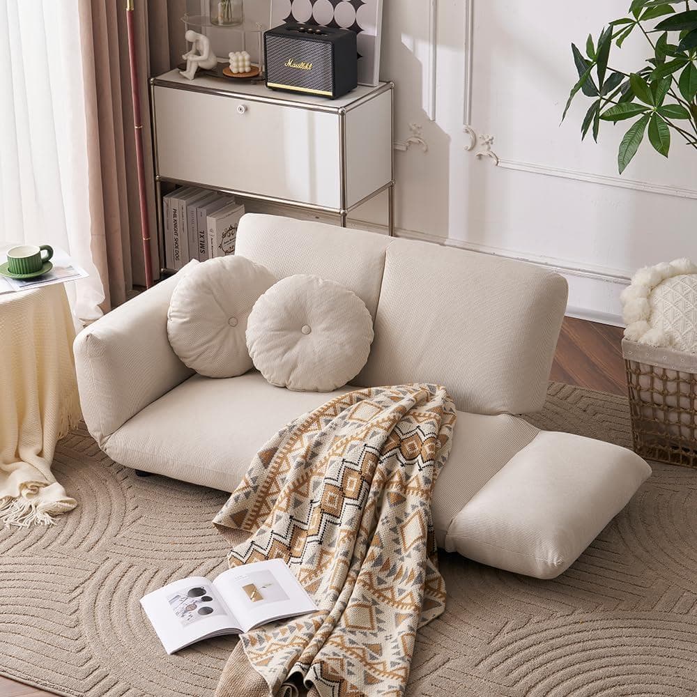 オーエスジェイ(OSJ) ソファーベッド ソファー 2人掛 ローソファ ベージュ