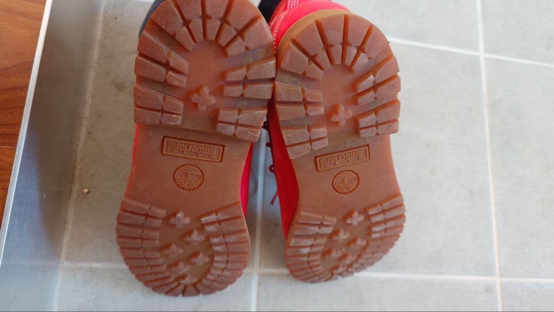 Timberland× 赤 レザー ブーツ