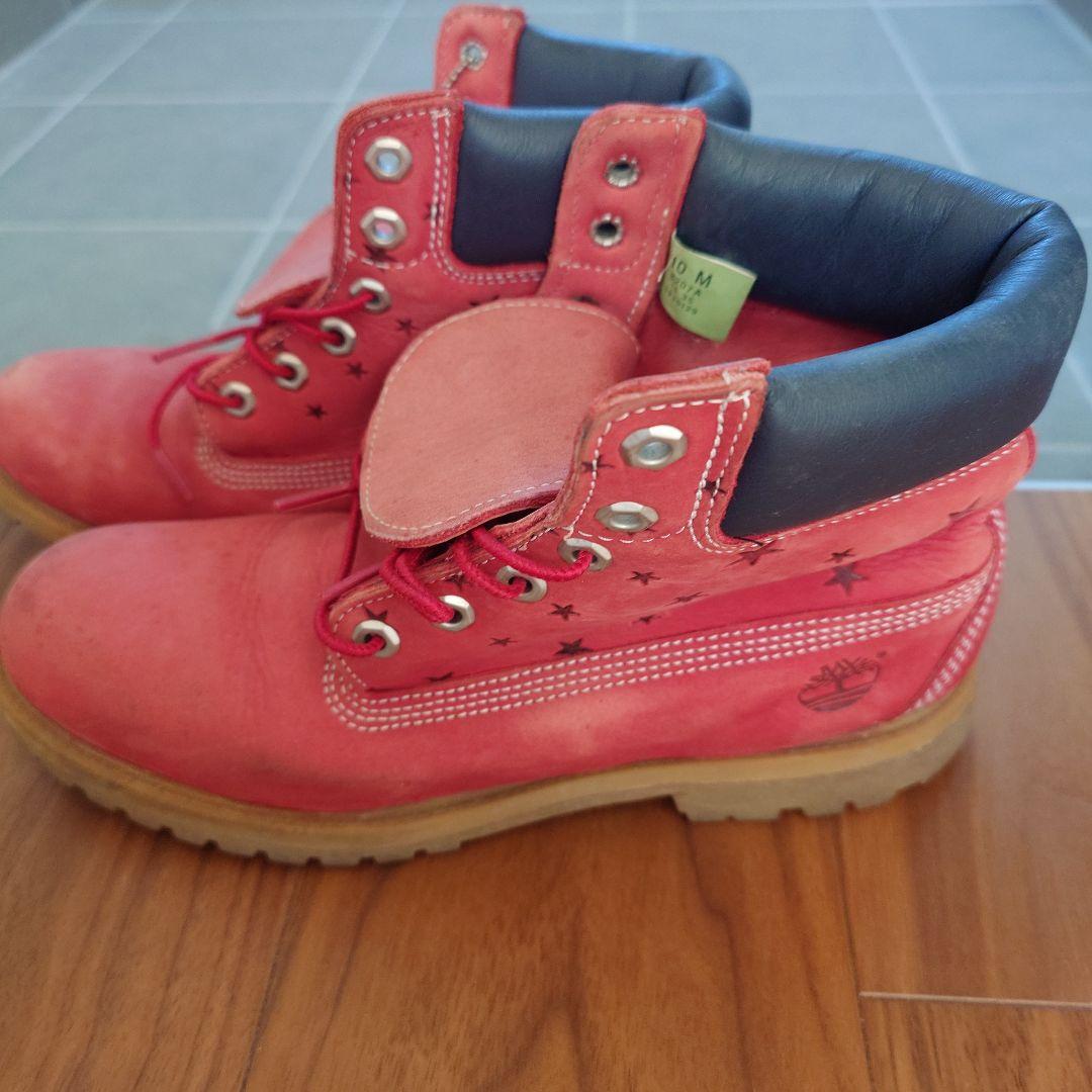 Timberland× 赤 レザー ブーツ