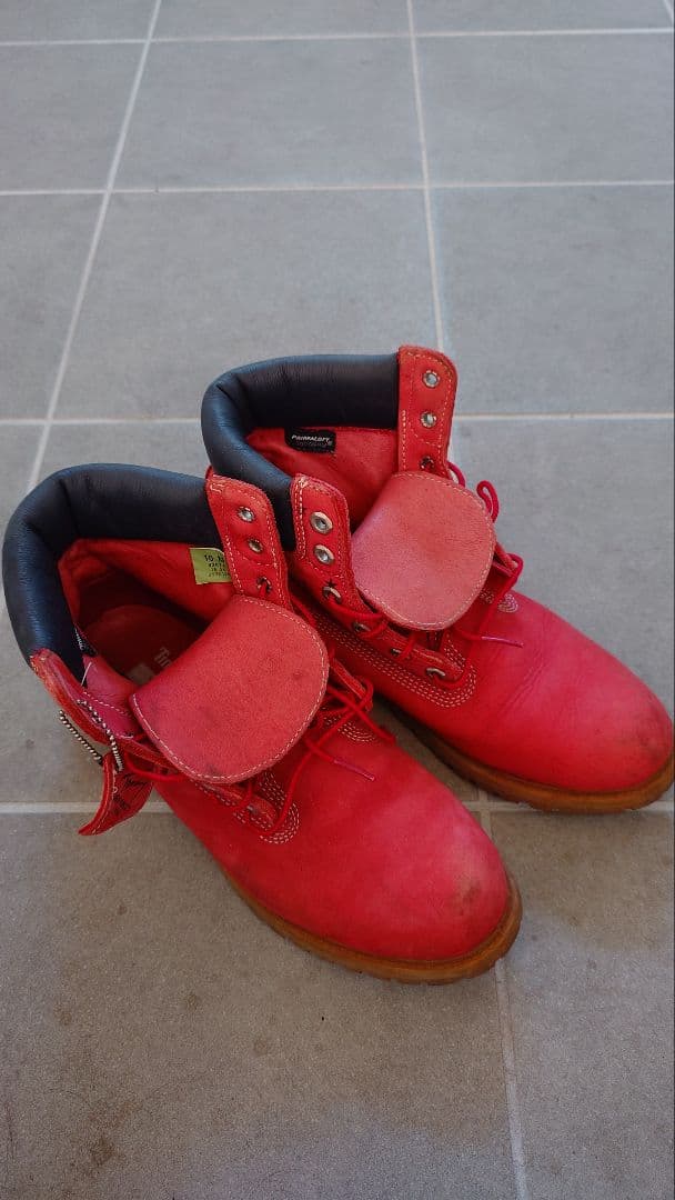 Timberland× 赤 レザー ブーツ