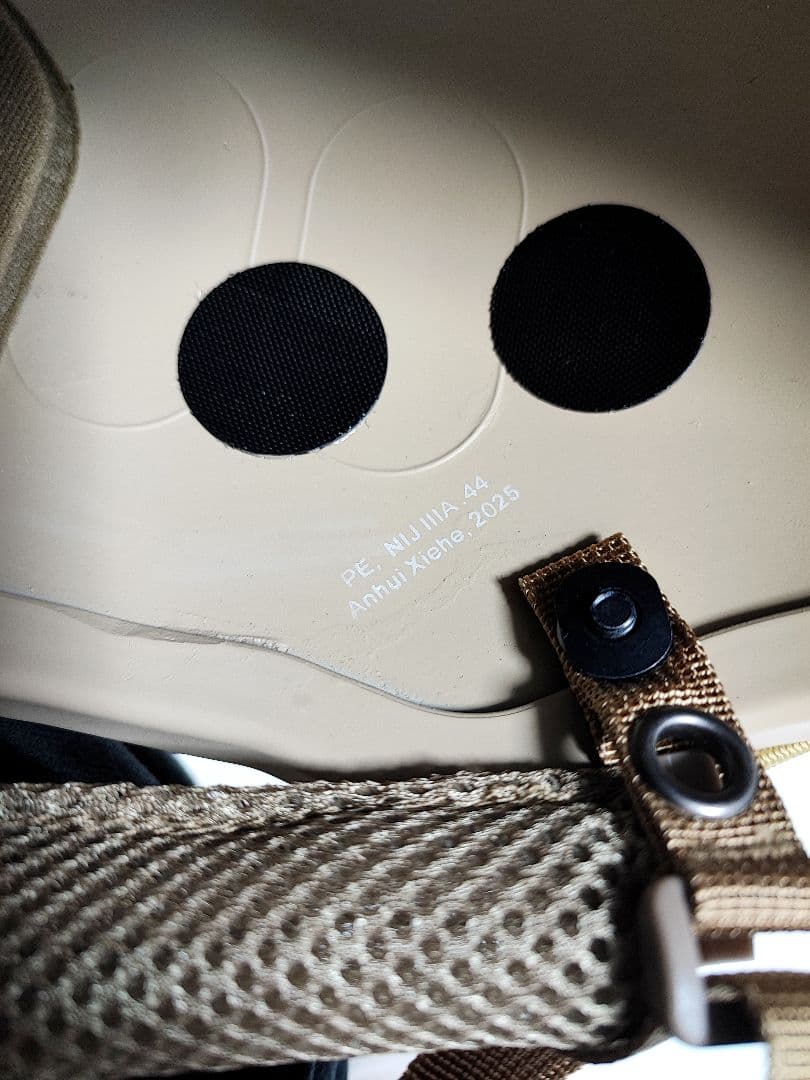 NIJ IIIA レベル3A 防弾ヘルメット TAN 55～62cm 新品未使用