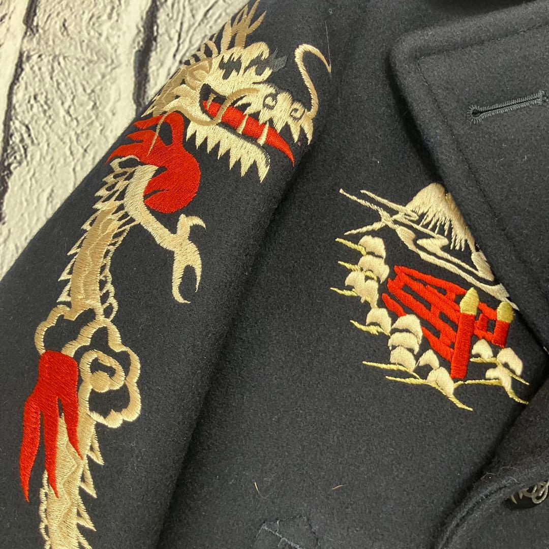 未使用級 バズリクソンズ SUKA PEA COAT 刺繍 ピーコート メルトン