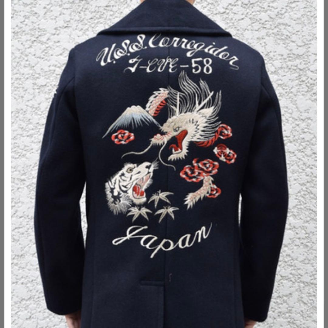 未使用級 バズリクソンズ SUKA PEA COAT 刺繍 ピーコート メルトン