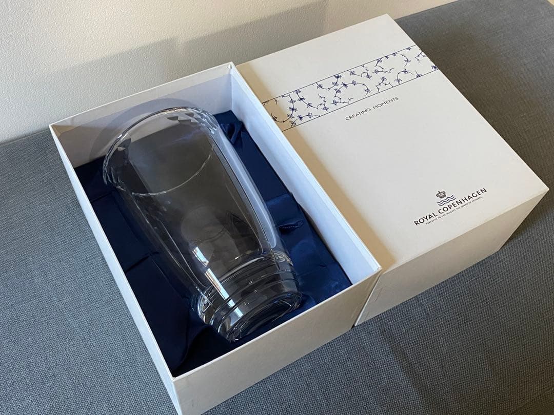 新品未使用　ロイヤルコペンハーゲン クリスタル フラワーベース 花瓶　フランス製