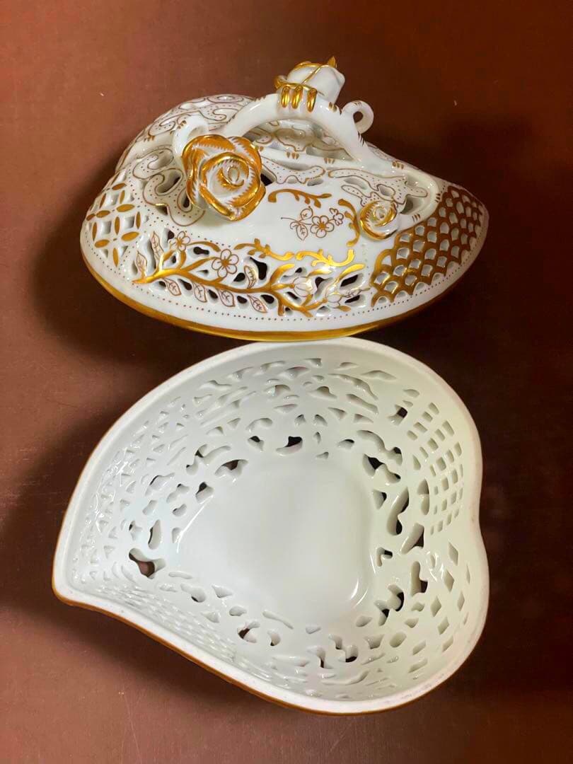 HERENDヘレンドハートファンタジー透かしボンボンボンボニエール小物入ゴールド