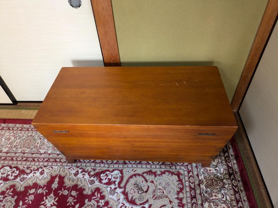 ビンテージレトロ木製コンテナ-トランクBOXビッグ　レア