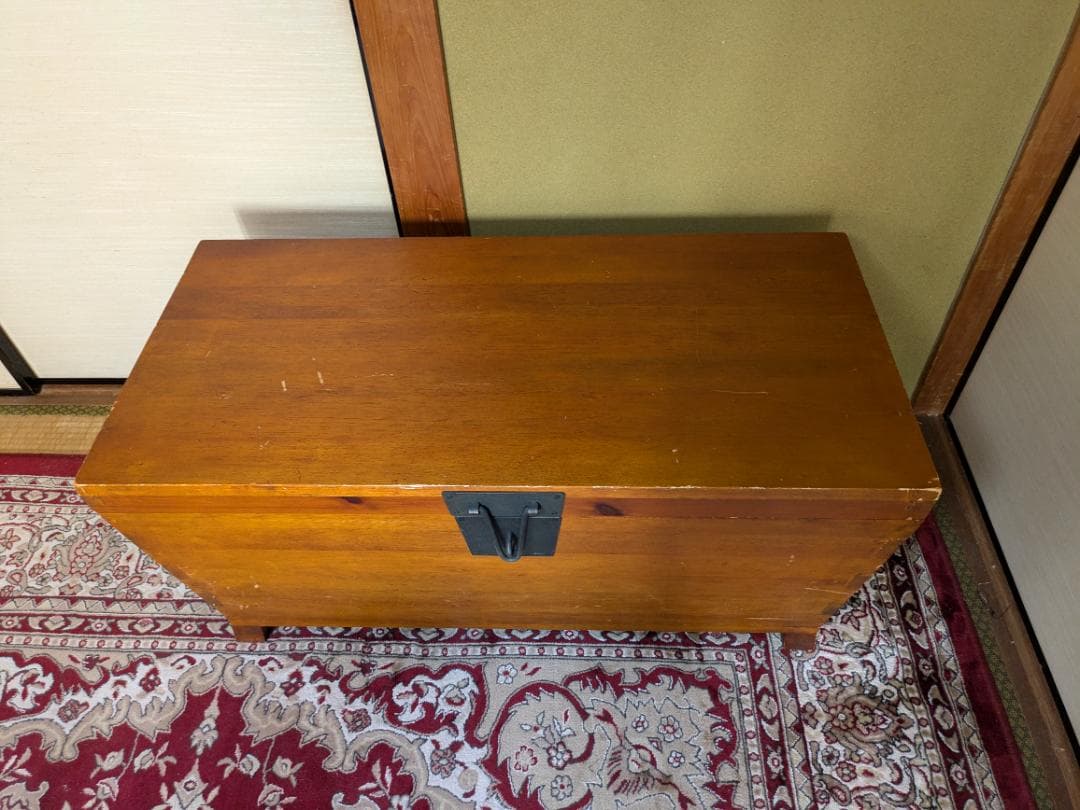 ビンテージレトロ木製コンテナ-トランクBOXビッグ　レア