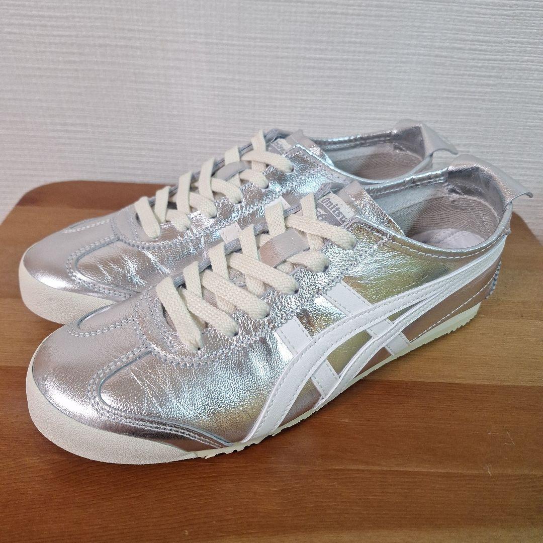 オニツカタイガー メキシコ66 シルバー ホワイト 25cm