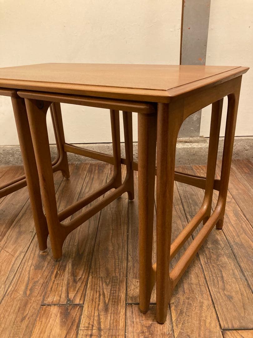 ヴィンテージ オールドマルニ チーク ネストテーブル 入れ子 北欧モダン