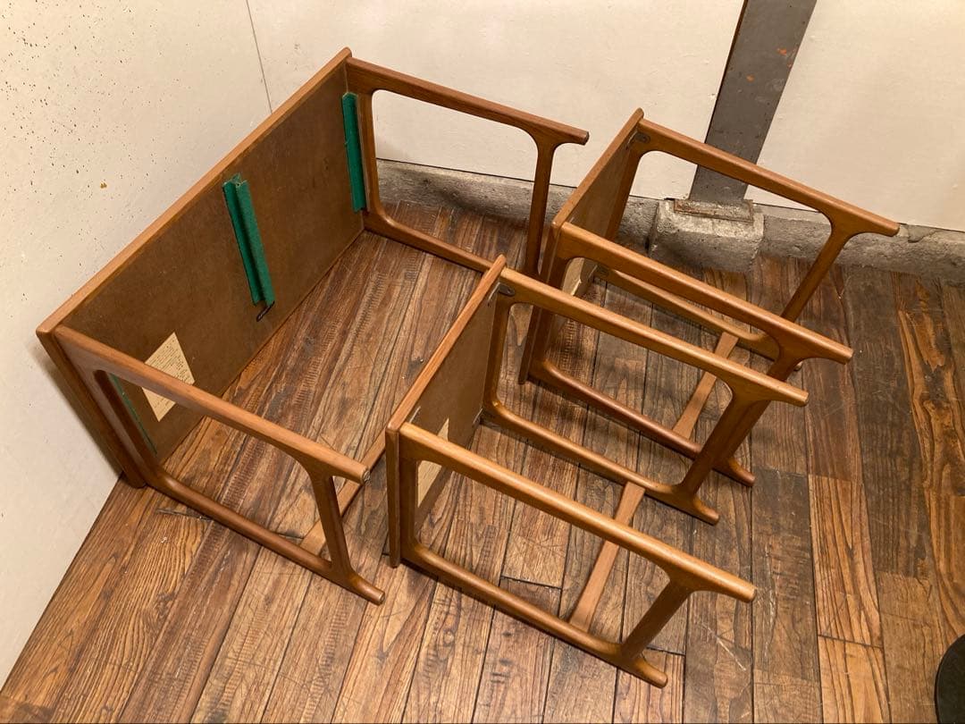 ヴィンテージ オールドマルニ チーク ネストテーブル 入れ子 北欧モダン