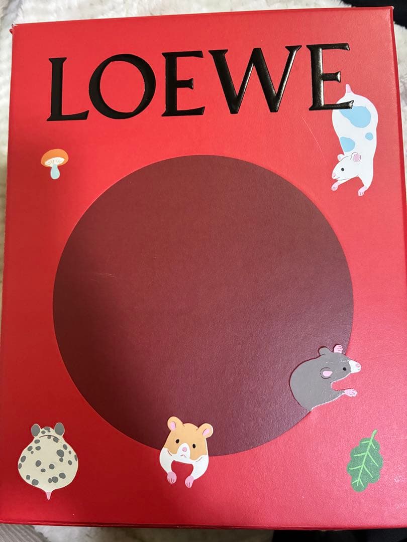 LOEWE クリーム色 マフラー フリンジ付き　箱付き