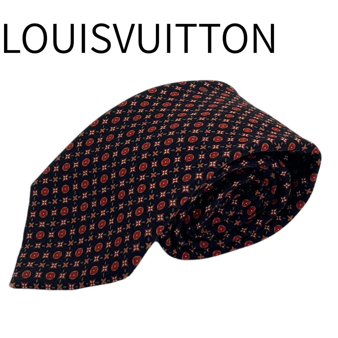 ルイヴィトン ネクタイ シルク 総柄 モノグラム LV 箱付き