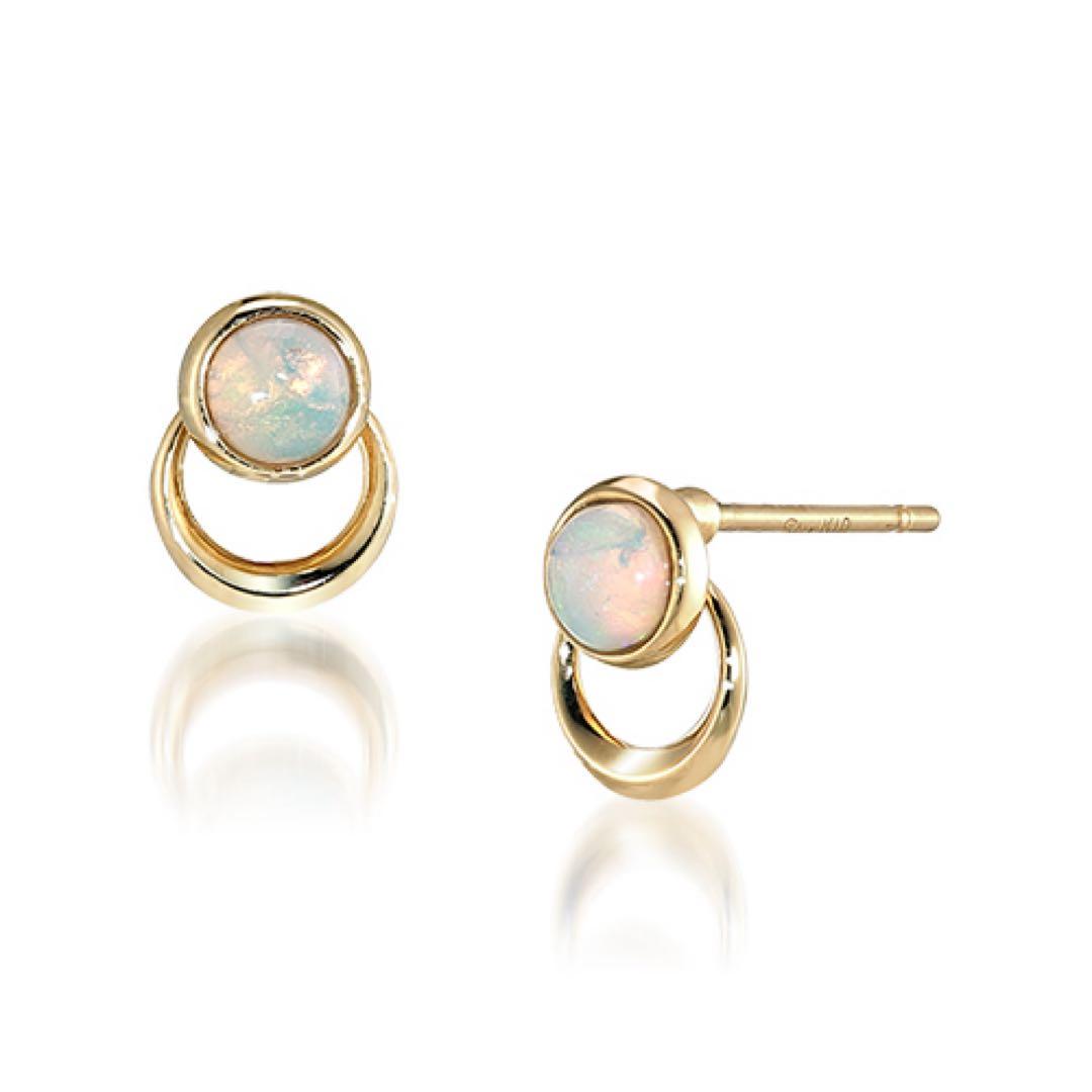 STARJEWELRY スタージュエリースウィングムーンピアス　オパール　K10