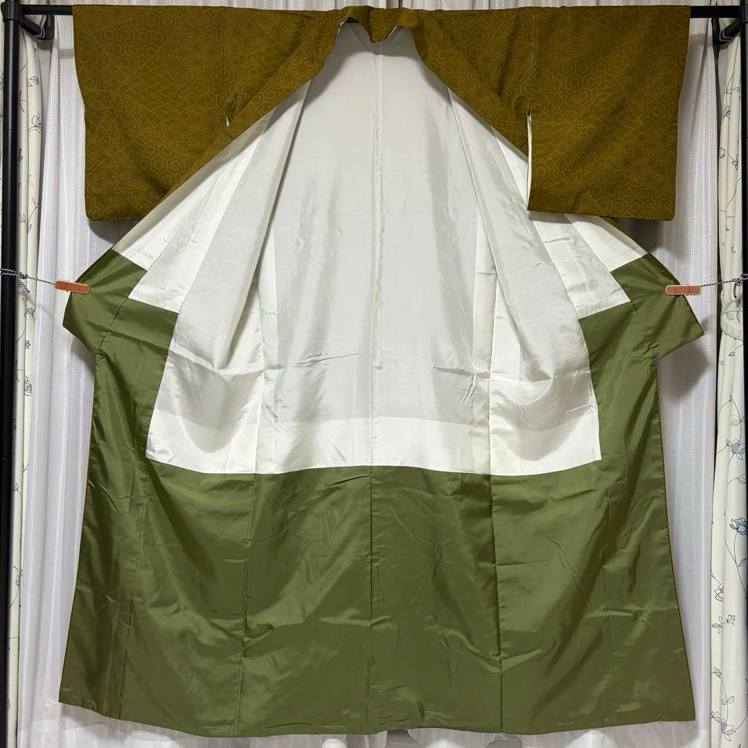 u*o様 紬　結城紬系　小紋　正絹　フルセット　真綿紬　袷　状態良好　裄丈70