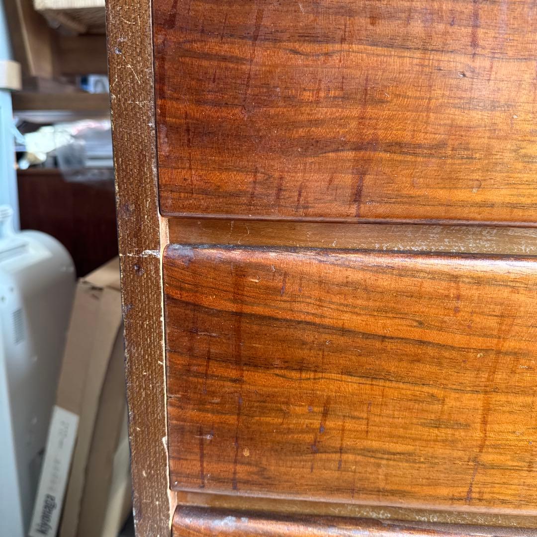 ★処分価格★脚付き　アンティーク　木製5段タンス ブラウン