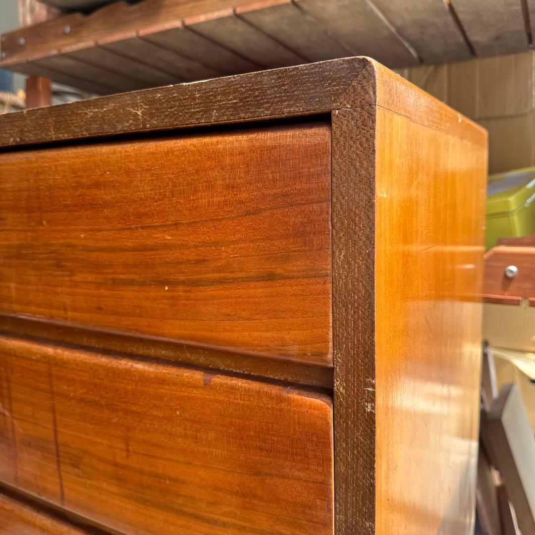 ★処分価格★脚付き　アンティーク　木製5段タンス ブラウン