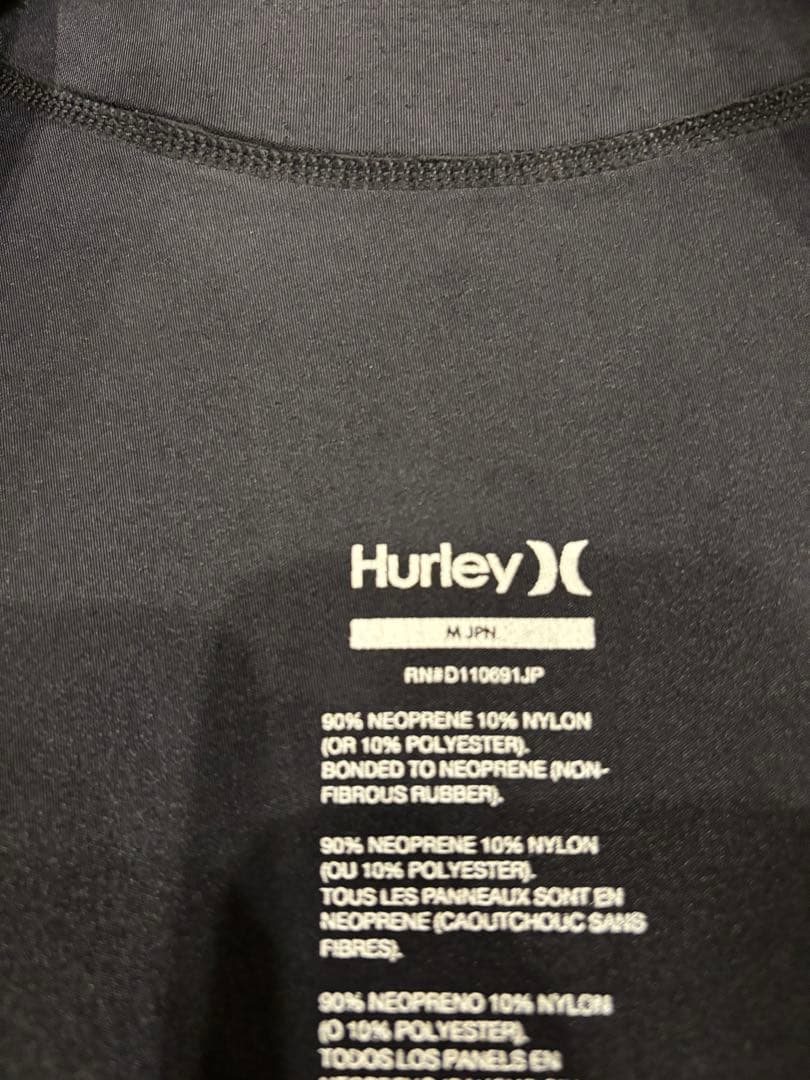 Hurley ICON 1.5 タッパー ブラック　ハーレー