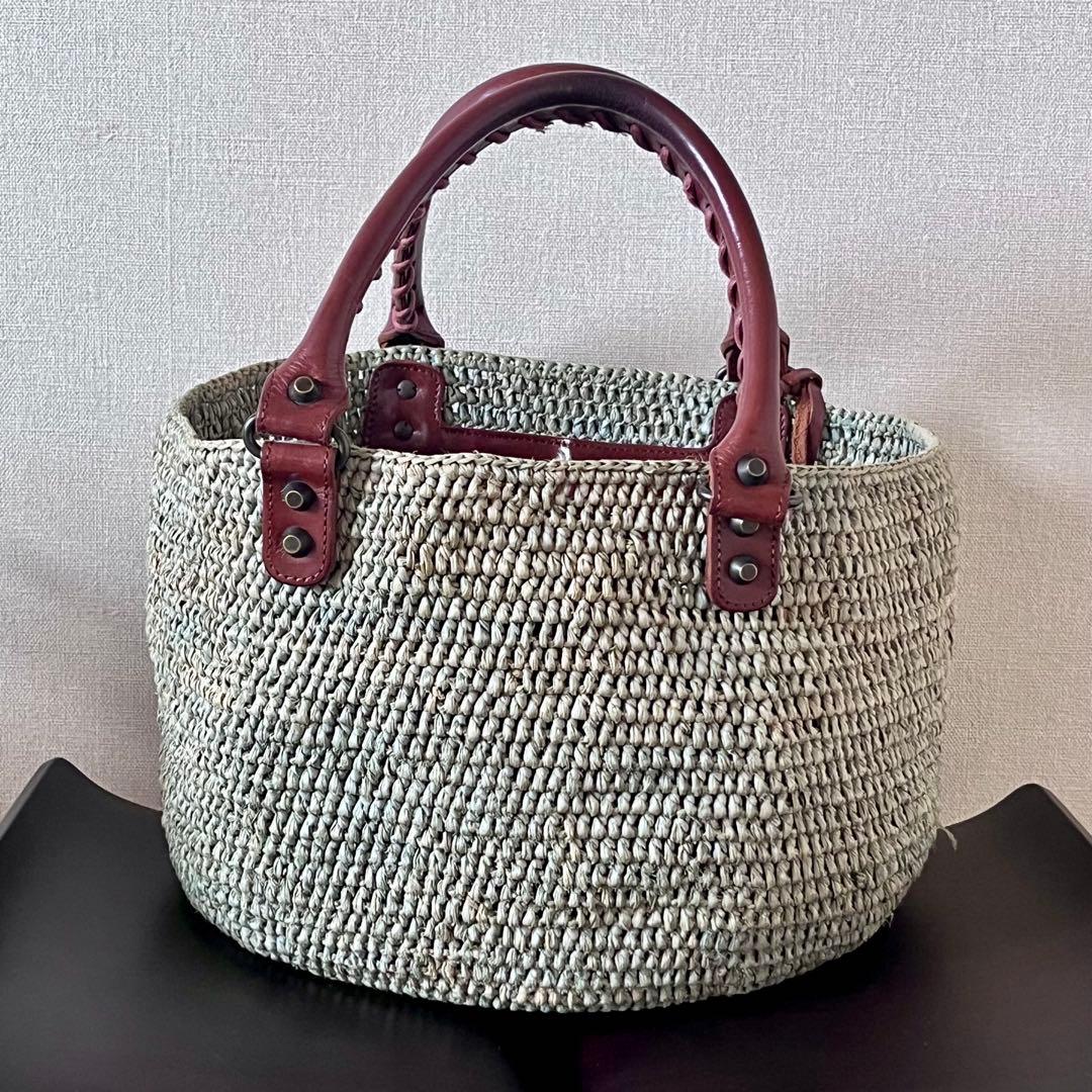 BALENCIAGA バレンシアガ ラフィア ストローバッグ カゴバッグ