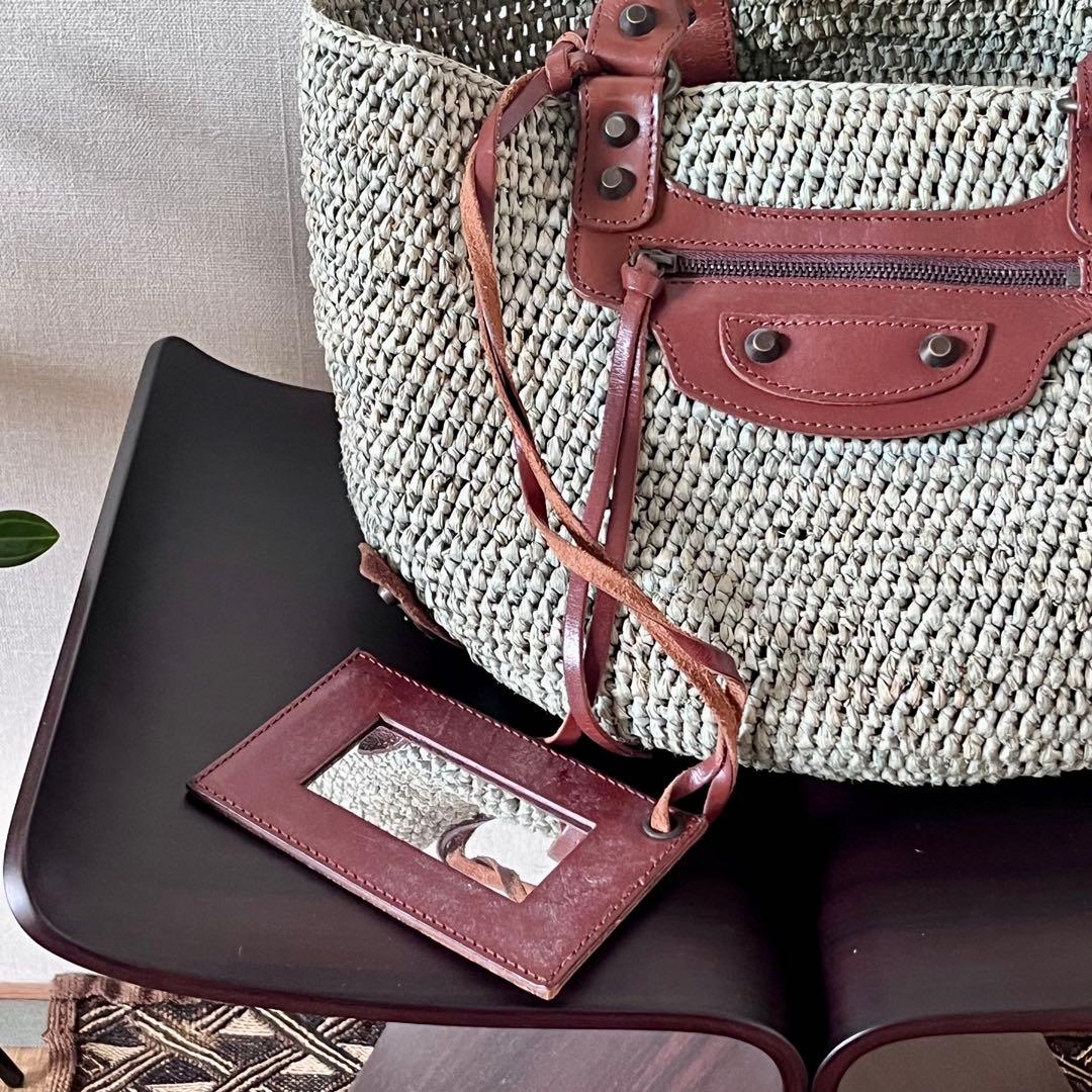 BALENCIAGA バレンシアガ ラフィア ストローバッグ カゴバッグ