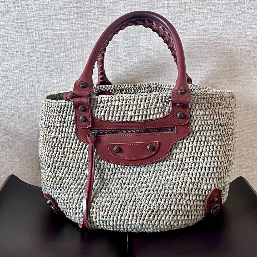 BALENCIAGA バレンシアガ ラフィア ストローバッグ カゴバッグ