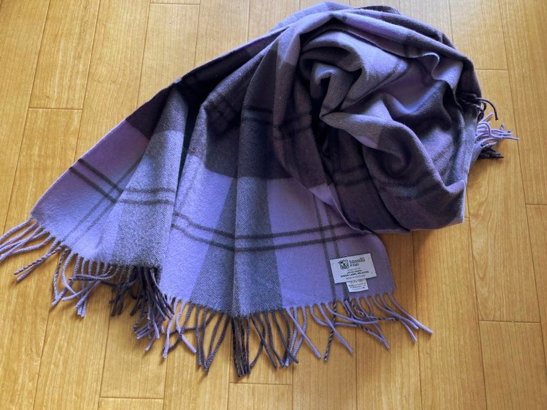 未使用　ユナイテッドアローズ別注　ジョンストンズ　ストール　ウールカシミヤ混