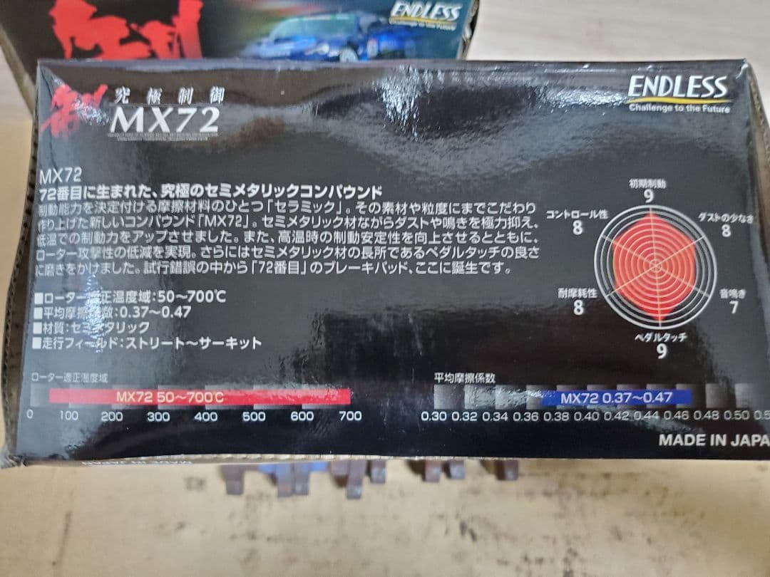 ENDLESS MX72 セミメタルブレーキパッド S660 NBOX NONE