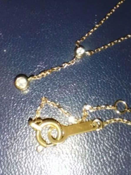 【美品】4℃　k18 Y字型　ダイヤモンドネックレス