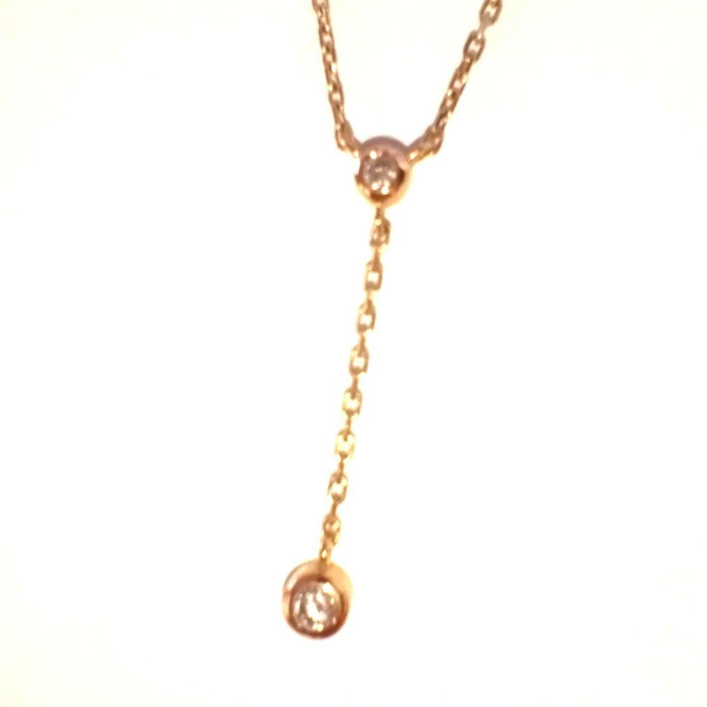 【美品】4℃　k18 Y字型　ダイヤモンドネックレス