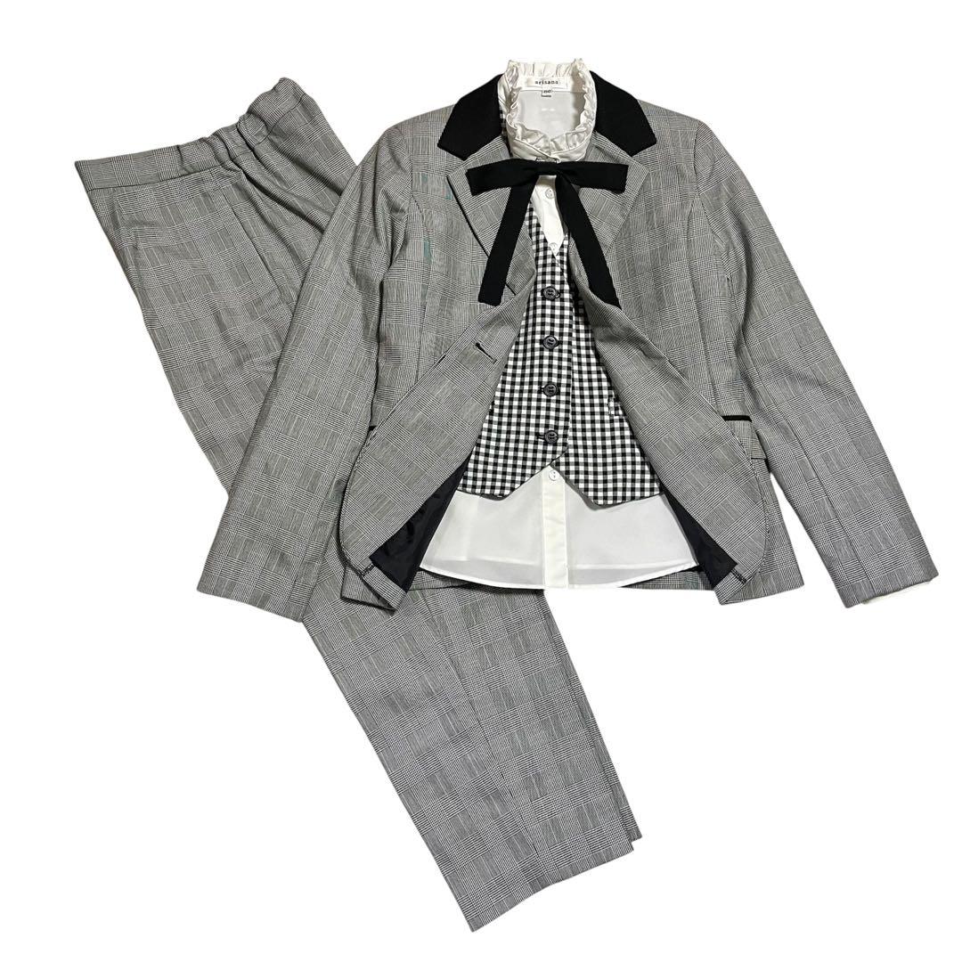 美品♪arisana アリサナ セットアップ パンツスーツ チェック 150