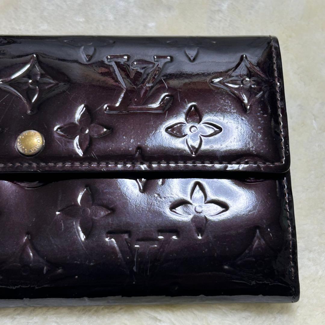 ルイヴィトン長財布ポルトフォイユサラヴェルニモノグラムレザーボルドーM91521